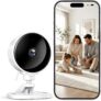 WOLFANG 1080P Indoor Security Camera, Mini WiFi CCTV Camera/pet Camera for Home Security, Night Vision, Motion Detection, Two Way Audio, 2.4G WiFi, SD & Cloud Storage, Alarm Alert