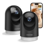 WOLFANG 2K Indoor Pet Camera with Motion Detection Night Vision