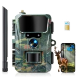 WOLFANG 4G LTE Wildlife Camera, 2K 48MP Cellular Trail Camera, App Control, Super Night Vision, 2 TFT Display, 0.2s Trigger, Waterproof