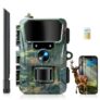 WOLFANG 4G LTE Wildlife Camera, 2K 48MP Cellular Trail Camera, App Control, Super Night Vision, 2 TFT Display, 0.2s Trigger, Waterproof