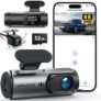 WOLFANG 4K Front and Rear WiFi Dual Car Camera Dash Cam with Super Night Vision – 32GB microSD Card included