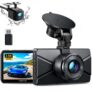 WOLFANG Dash Cam Front and Rear 2.5K, 1440P Dashcam for Cars with 3.0 LCD Display, Super Night Vision, Loop Recording, G-Sensor