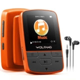 WOLFANG MP3 Player with Bluetooth 5.2, Sports Clip, Mini Size, HiF FM Radio, Voice Recorder, Earphones Included Orange/Blue – Prime Deal