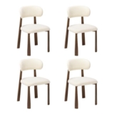 WOLTU Dining Chairs Set of 4, with Upholstered Seat and Back, Modern, Cream