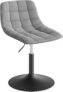 WOLTU Dressing Table Stool Swivel Modern Vanity Chair, Height Adjustable Bedroom Chairs and Stools, Breakfast Bar Stool for Kitchen Counter Desk Bedroom, Velvet, Light Grey