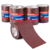 WORKPRO 4-Roll Sandpaper Roll Set, 93 mm x 5 m, 60/120/180/240 Grit, Aluminum Oxide Abrasive Sanding Paper