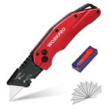 WORKPRO Folding Utility Knife with 10 SK5 Blades, Box Cutter with Belt Clip