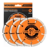 WORKSKY 115mm Segmented Diamond Saw Blade with 22.23mm Arbor (3-Pack)