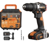 WORX WX355.1 20V 55Nm Cordless Brushless Combi Hammer Impact Drill with 2.0Ah Battery, Charger & Case