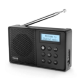 WOVTE DAB FM Digital Radio – Portable, Rechargeable, Bluetooth, 40 Presets, Alarm, Sleep Timer, Headphone Socket. Sold by NOBELEFUL / FBA