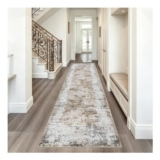 WUBCIX Abstract Runner Rug, Coffee-Blue, 2×6 Ft