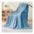 Wajade Fleece Throw Blanket, Light Blue, Waffle Texture, 127×178 Cm