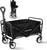 Walden Sports Folding Festive Trolley – Foldable Camping Cart with All-Terrain Wheels & Adjustable Handle – Collapsible Wagon for Outdoor, Beach, Garden & Shopping – Loads up to 90kg – Medium Black