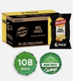Walkers Crisps BBQ Sauce Sharing Multipack Snacks 108 x 25g (BBE 26/9/26 -18p a bag) – Sold by Walkers Crisps Official Store (UK Mainland)