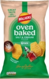 Walkers Oven Baked Salt and Vinegar Crisps, 6 x 22 g