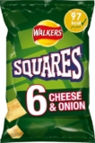 Walkers Squares Cheese & Onion Multipack Snacks Crisps 6x22g – S&S £1.21 / £1.15