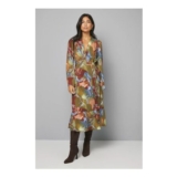 Wallis Abstract Print Wrap Midi Dress
