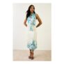 Wallis Floral Scarf Satin Midi Dress