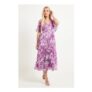 Wallis Petite Floral Pleated Cape Sleeve Midi Dress