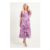 Wallis Petite Floral Pleated Cape Sleeve Midi Dress