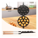 Walnut Cookie Mold and Press with Wood Handle, 12 Holes