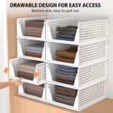Wardrobe Storage Organiser, 4 Pack Stackable Storage Boxes Clothes Storage – Sold by Zhitaozhang Tool Store