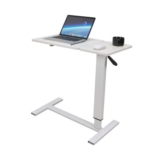 Warmiehomy Overbed Table with Wheels, 70-95cm Adjustable, 80x40cm Tilting 45
