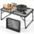 Warmiehomy Portable Camping Table, Small Aluminum Folding Picnic Table with Mesh Desktop, Lightweight, Grill Table for Camping, Picnic, Backpacking, RV, BBQ, 60x40cm