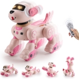 Warmiehomy Robot Puppy Toy for Kids Smart Robot Dog Voice Remote Control Toy with 17 Functions Sing & Dance,Interactive Touch & Follow Function Toys for 5 6 7 8-12 year old Birthday Gift Pink