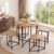 Warmiehomy Space Saving Round Table and Chairs Set 4, Modern Small Wooden Kitchen Dining Table and Chairs Set, 5pcs Dining Room Sets for Small Space, Apartment, Living Room