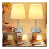 Warmiehomy Touch Bedside Lamps Set of 2, 3-Level Dimmable, Silver