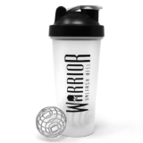 Warrior Protein Shaker Bottle, 600ml with Wire Mixball Blender