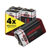 Warriors 4X 9V Alkaline Batteries, 6LR61, Long Lasting Power, S&S – £5.12