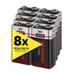 Warriors 8X 9V Alkaline Batteries, 6LR61, Long Lasting Power, S&S – £7.59 – Sold by Chelsea & Co / FBA