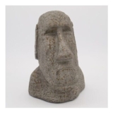 Washed Fossil Wood Moai Ornament 30x22cm