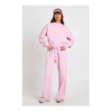 Washed Ribbed Detail Straight Leg Tracksuit