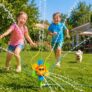 Wassersprinkle Toys for Kids, Cute Sprinkler, Outdoor Garden Lawn Watering Toys with Hose Clamps, Sprinkler Toys for Lawn, Garden, Pool party (Yellow Sunflower 3)