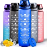 Water Bottle 1L Sports Water Bottle with Motivational Time Marker