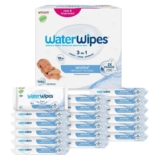 WaterWipes Sensitive Newborn & Baby Wipes, 99.9% Water, Unscented, 18 Pack