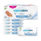 WaterWipes Sensitive Newborn & Baby Wipes, 99.9% Water, Unscented, 6 Pack