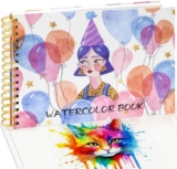 Watercolour Paper A4 Sketchbook Pad – Cold Pressed 80 Pages/ 40 Sheets Sketch Book Spiral Bound Art Book Painting Drawing Journal Water Color Pads for Artist Aids Adults – for Dry Wet Mixed Media
