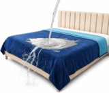 Waterproof Reversible Blanket, Excellent Leakproof Protector Cover to Protect Bed Mattress, Sofa, Couch from Pee & Spills from Adults, Babies, Dogs, Pets (Dark Blue/Dark Green, 102x152cm)