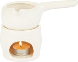 Wax Melt Essential Oil Burner White Candle Wax Melter Warmer Set with Spoon, Base & Removable Melting Pot, Ceramic Wax Warmer for Candle Making, Wax Melting Stove Oil Candle Diffuser for
