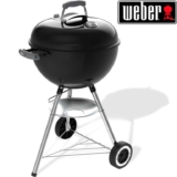 Weber Original Porcelain-Enamelled Finish Kettle Charcoal Barbecue 47 cm with Lid Thermometer, One-Touch Cleaning System (Prime Day Deal)