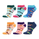 WeciBor Womens Colorful Novelty Low-Cut Ankle Socks, 6 Pairs (4-7)