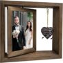 Wedding Anniversary Photo Floating Frame, 46 Inch Double Sided Wooden Engagement Picture Frame with 360Rotation, Romantic First Anniversary Birthday Gift for Her Him Couple Parents Friend