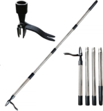 Weed Puller Tool with Long Handle, Long Handle Puller Tool with 4 Claws and 3-part Detachable Handle Remover Weeding Pull for Garden Yard Lawn Patio