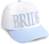Weiß Blau Braut Trucker Hat Hen Party Accessories Bride Headwear Bach Party Decorations Bridesmaid Gift Wedding Cap, White/Opulent Garden