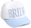 Weiß Blau Braut Trucker Hat Hen Party Accessories Bride Headwear Bach Party Decorations Bridesmaid Gift Wedding Cap, White/Opulent Garden