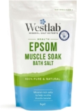 Westlab Epsom Salts 1kg – Soothe and Relax Muscles to Improve MSK Health & Comfort by Reducing Stiffness and Aching. Sports Recovery – Improved Performance.